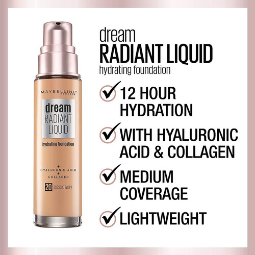 Maybelline Dream Radiant Liquid Medium Coverage Hydrating Ma