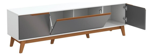 Rack Kappesberg 3 Portas Branco/chumbo 180cm