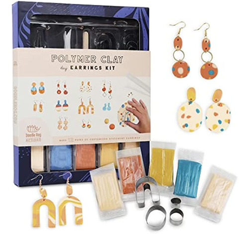 Kit Para Hacer Aretes De Arcilla Polimérica - Haz 12 Aretes,