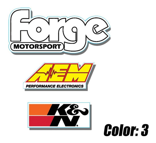 Calcos Emblemas Forge Aem K&n X 3 Unidades - Laminadas!