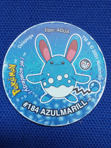 Tazos Pokémon ¡atrápalos Ya! #184 Azulmarill  Sabritas 2001