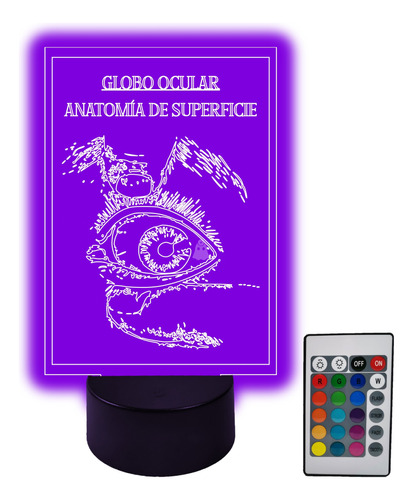 Lámpara Acrílica Anatomía Vintage Ojo Globo Ocular 16 Color