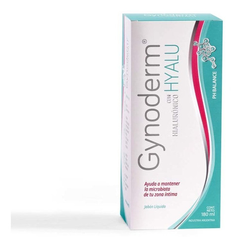 Jabón Íntimo Femenino Gynoderm Con Hyalu X 180 Ml