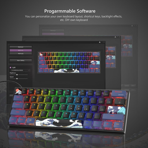 «teclado Womier 60% Para Juegos Wk61, Color Cremoso, Rgb Int