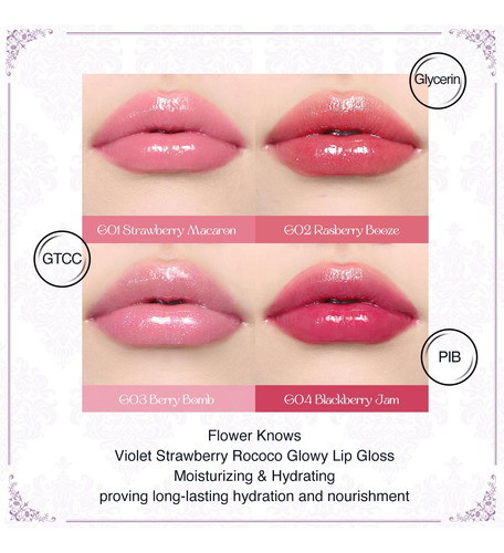 Brillo De Labios Flower Knows Violet Strawberry Rococo Glowy