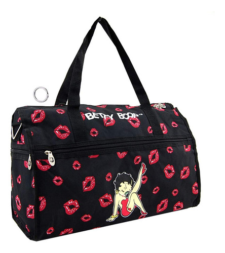 Betty Boop Bolso De Lona Red Lips Tote, Negro -, Bolsa De Lo