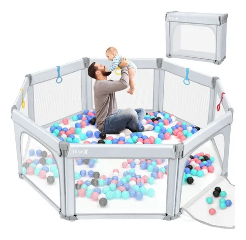 Corral Plegable Seguro Para Ninos Con Malla Transpirable