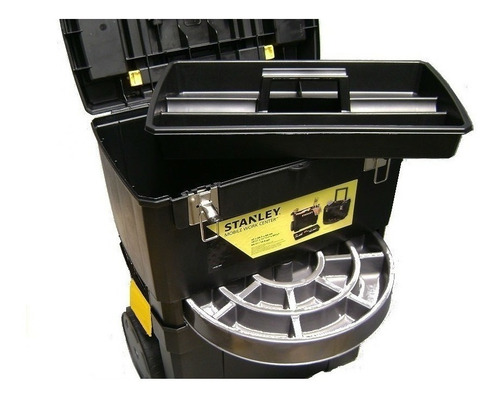 Imagen 2 de 2 de Caja de herramientas Stanley STST1-75758 de plástico con ruedas 30cm x 47cm x 62cm negra y amarilla