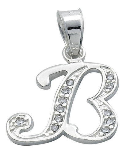 Imagen 2 de 23 de Dije De Iniciales En Plata Con Zirconias 0.925 Mod. 334-356