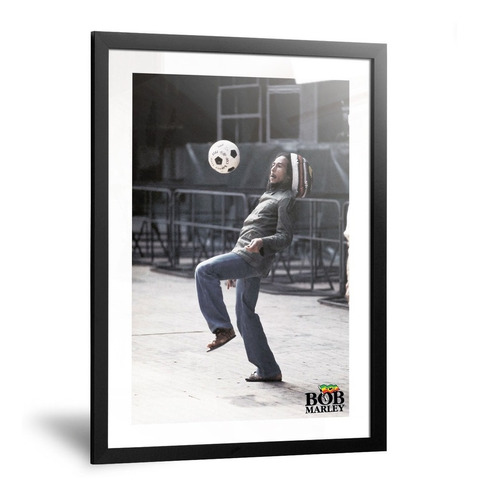 Cuadros Bob Marley Fútbol Reggae Pelota Enmarcado 35x50cm