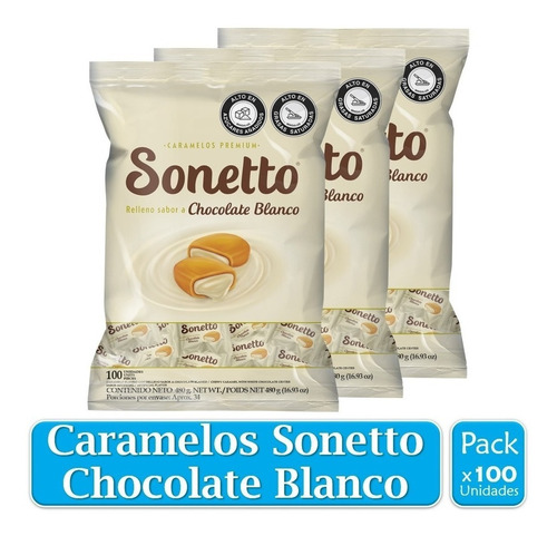 Caramelo Chocolate Blanco Premium S - Unidad a $399