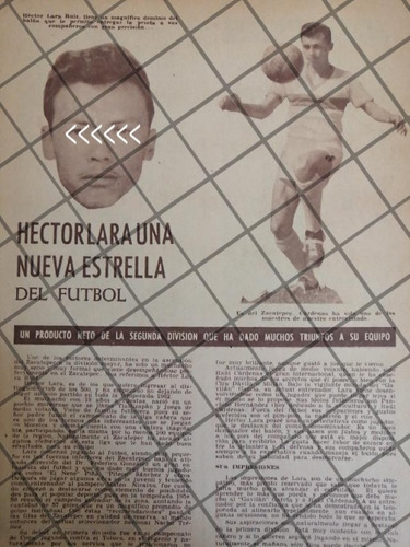 Afiche Retro Futbolista Hector Lara Ruiz 1963 Zacatepec