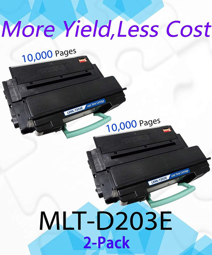 (2-pack, Negro) D203e Compatible Alto Rendimiento Mltd203e M