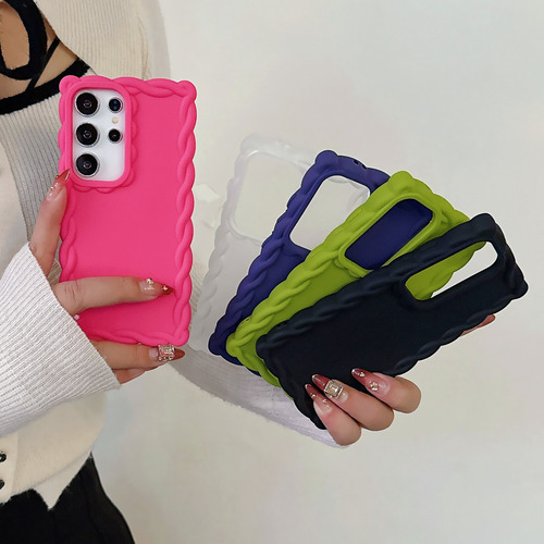 Funda Para Samsung Galaxy A06/a16/s24 Fe, Brillo Metálico Mate Y Marco Retorcido, Silicona Suave Que Absorbe Los Golpes