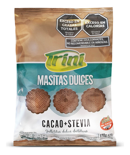 Galletitas Masitas De Chocolate Stevia Trini 120g Sin Tacc
