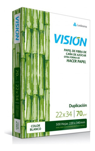 Resma Ledesma Vision Oficio 70g Duplicacion X 500 Hojas X1 Color Blanco