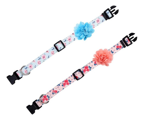2 Paquetes De Cuello Para Perros Flores Con Collares De De