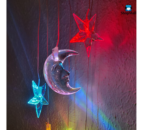 De Campana De Viento Con Luz Led Diseño De Luna Estrellas