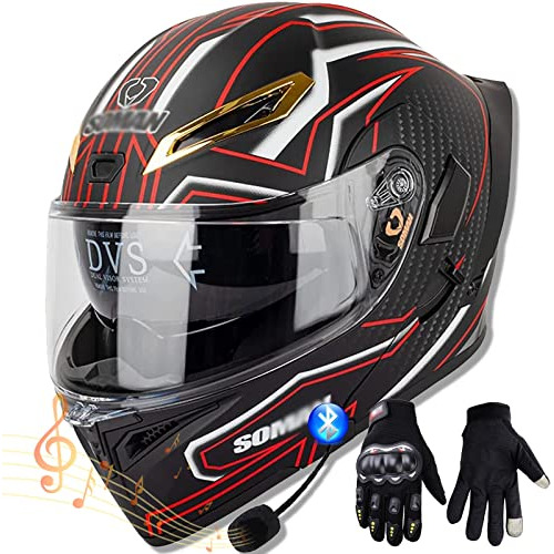 Casco De Moto Abatible Con Bluetooth, Casco Integral De Moto