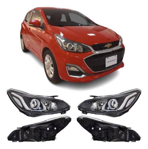 Juego Par Faro Chevrolet Spark 2019 2020 C/lupa Ecocn