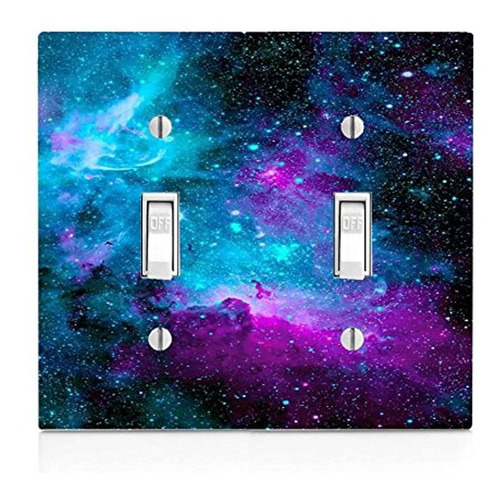 Placa De Interruptor De Luz Doble Con Diseño De Nebulosa