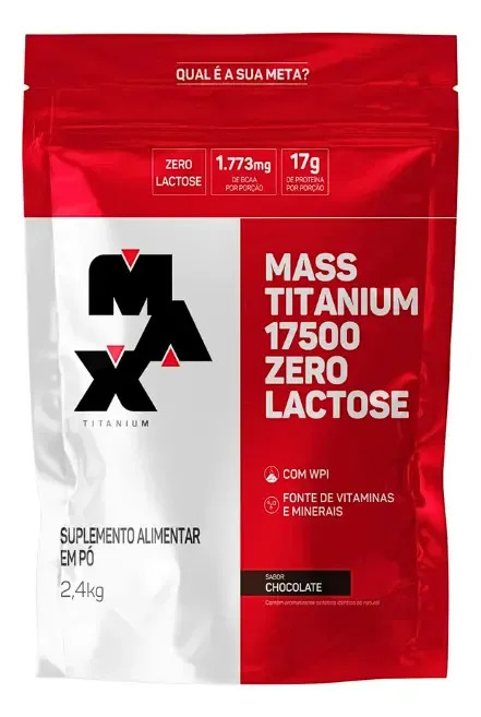 Mass Titanium Zero Lactose Refil 2,4kg Max Titanium Chocolate