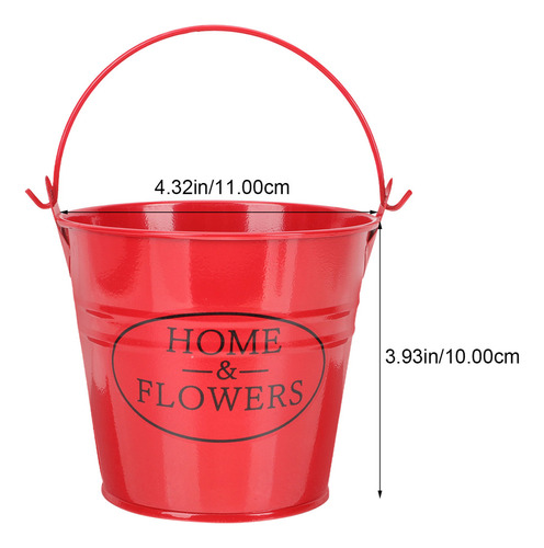 Maceta De Hojalata Pequeña Con Forma De Cubo De Hojalata, 4