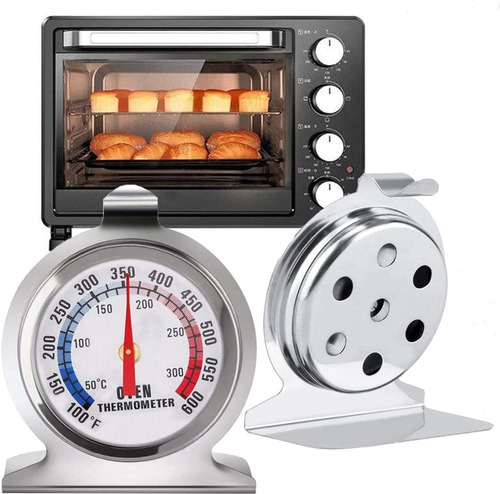 Horno de acero inoxidable redondo Cocina para cocinar Hornear Termómetro de metal doble Calibrador de temperatura del hogar 60-430 grados centígrados 