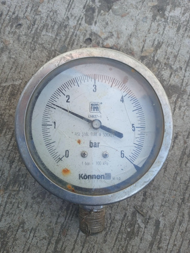 Manómetro Inox. 11cm Conex Inf De 1/2  Rango 0/60 Kg/cm2