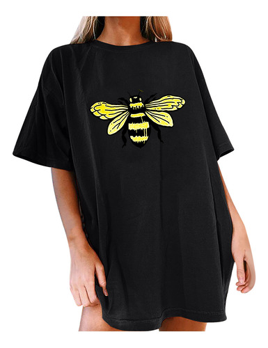 Blusa De Manga Corta Con Estampado De Festival De Abejas Par