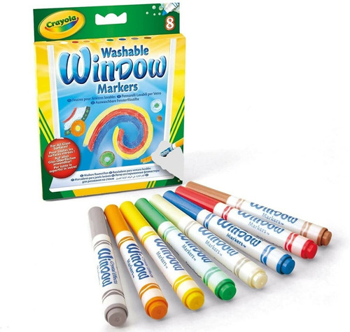 Marcadores Crayola Washable Window Markers 8 Piezas Lavable
