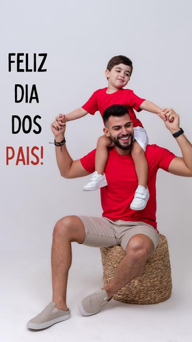 Camisa Tal Pai Tal Filho Vermelho Masculina Gola Redonda