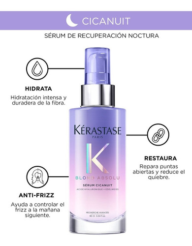 Kit Tratamiento Para Cabello Matizante Kerastase Blond Absolu Bain Lumiere + Mascarilla Ultraviolet + Cicaplasme + Sérum Ácido Hialurónico + Sérum Cicanuit