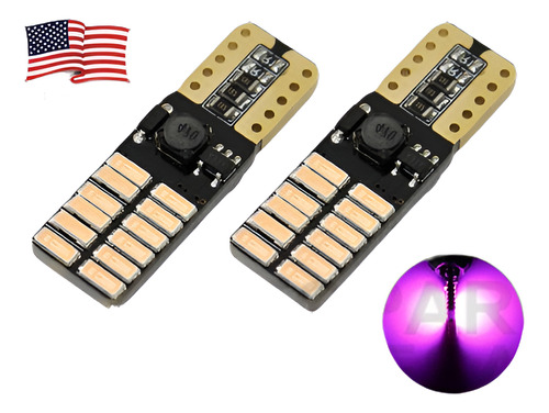 2 × 24smd Rosa Púrpura T10 Led Bombillas Aparcamiento W5w De