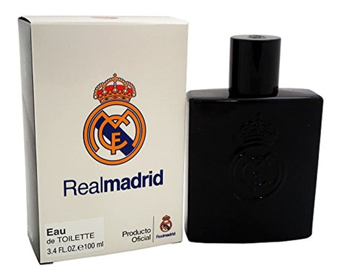 Real Madrid Edt Spray Negro Para Hombres, 3.4 Onzas