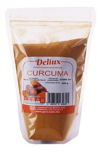 Cúrcuma Molida Polvo 100% Natural 500 Gr Deliux