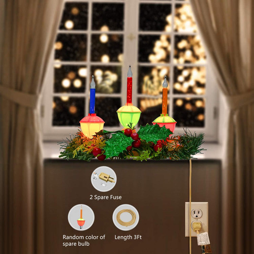 3 Luces De Vela De Burbujas De Navidad, Luz Tradicional...