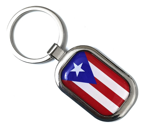 Llavero De Aleación De Metal Con Bandera De Puerto Rico Para