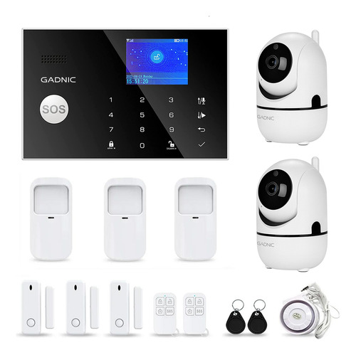 Kit 2 Camaras De Seguridad Wifi + Alarma Con 8 Sensores