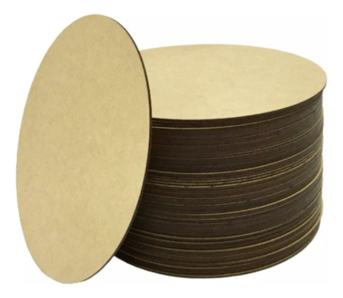 Kit 100 Bases Em Mdf 3mm Cru Natural 6 Cm