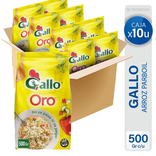 Caja Arroz Parboil Gallo Oro Libre De Gluten Sin Tacc Pack
