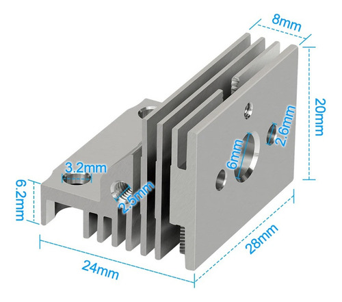 Radiador Hotend Com Dissipador De Calor Para Impressoras 3d