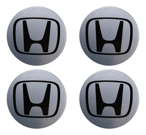 Kit De 4 Centros De Rin Honda Crv 2007-2011 69 Mm Gris/negro