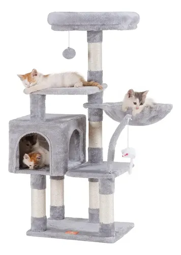 Torre Para Gatos Heybly De 120 Cm | Con Base XL Antivotable, Sisal Y Hamaca | Para Gatos Adultos Y Juguetones | Color Beige