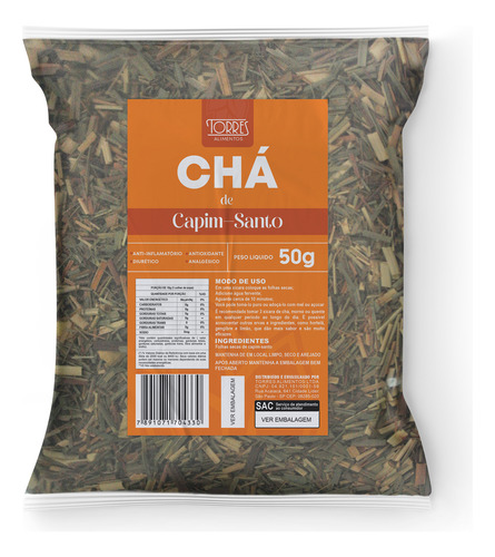 Chá De Capim-santo (cymbopogon Citratus)  Torres 50g