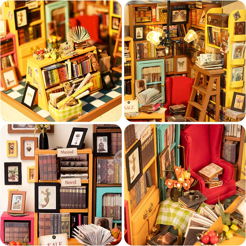 Casa De Muñecas En Miniatura Diseño De Biblioteca