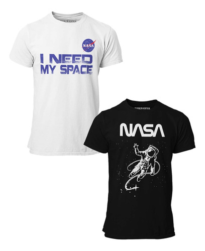  Camiseta Masculina De Manga Curta Com Gola Redonda Da Nasa 