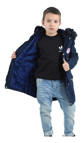 Imagen 6 de 8 de Campera Parka Nene Abrigada Capucha Invierno Con Piel 1281