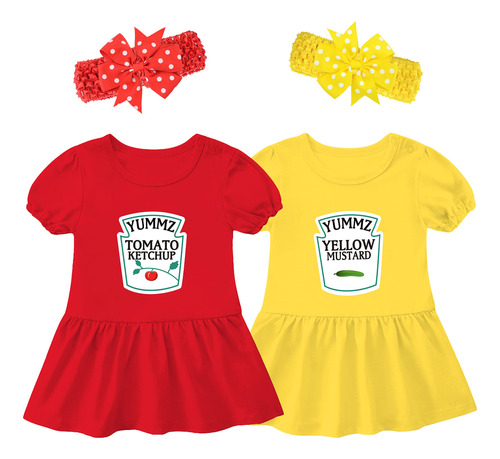 Ysculbutol Conjunto De Mameluco Para Bebe, Gemelos, Ketchup 