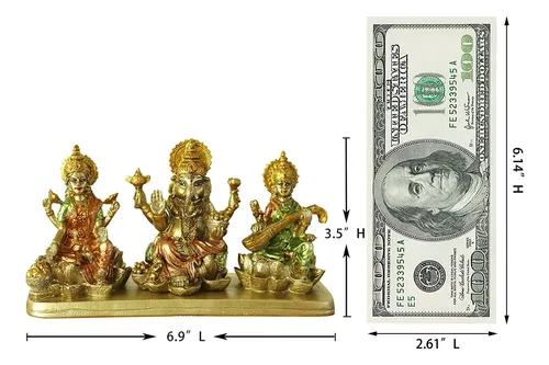 Hinduismo Lakshmi Ganesha Saraswati - Estatua Hind Laxmi Lor